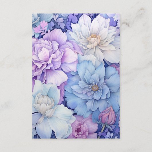 シルバーアイシーブルーと薄紫結婚ズゲスト詳細 エンクロージャーカード (裏面)