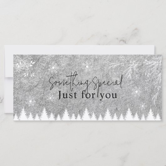 シルバーアイスグレー雪の結晶パインギフトカード (正面)