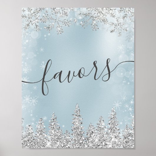 シルバーアイスブルースノーパインはブライダルシャワーを好む ポスター (正面)