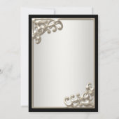 シルバーアイボリーブラックバースデーパーティー 招待状 (裏面)