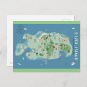 シルバーアイランド地図はがき ポストカード (正面/裏面)