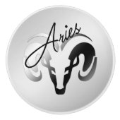 シルバーアイリーズザラム〔占星術の〕十二宮図 セラミックノブ (正面)