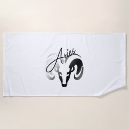 シルバーアイリーズザラム〔占星術の〕十二宮図 ビーチタオル