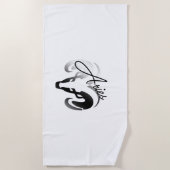 シルバーアイリーズザラム〔占星術の〕十二宮図 ビーチタオル (正面)