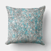 シルバーアクアグラムグリッター クッション (正面)