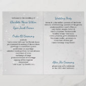 シルバーアクアスノーフレークスウィンターウェディングプログラム (裏面)