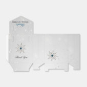 シルバーアクアスノーフレークブライダルシャワーフライトボックス フェイバーボックス (折り畳みなし)