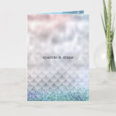 シルバーアクアピンクパープルグリッタースパークルマーメイド カード (正面)