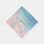 シルバーアクアピンクパープルマーメイド スタンダードランチョンナプキン (角)