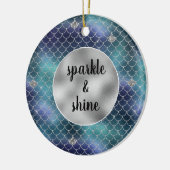 シルバーアクアブルーマーメイドグリッツ セラミックオーナメント (左)
