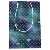 シルバーアクアブルーマーメイド ミディアムペーパーバッグ (正面)