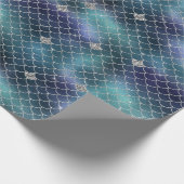 シルバーアクアブルーマーメイド ラッピングペーパー (角)