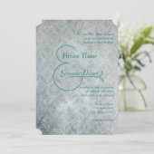 シルバーアクアレース素朴ダマ動揺してスクウェディング 招待状 (スタンド正面)