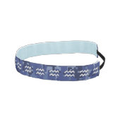 シルバーアクエリアス〔占星術の〕十二宮図サインネイビーブルーデジタル迷彩柄 アスレチックヘッドバンド (右)