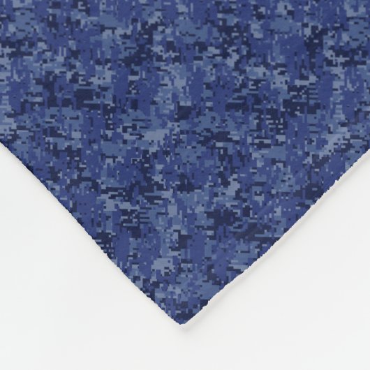 シルバーアクエリアス〔占星術の〕十二宮図サインネイビーブルーデジタル迷彩柄 フリースブランケット (角)