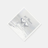 シルバーアニバーサバーズハート スタンダードカクテルナプキン (角)