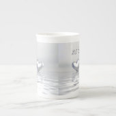 シルバーアニバーサバーズハート ボーンチャイナマグカップ (正面)