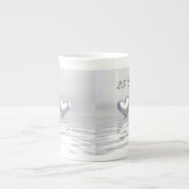 シルバーアニバーサバーズハート ボーンチャイナマグカップ