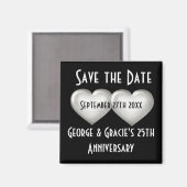 シルバーアニバーサバーデイトマグネットを保存 マグネット (正面/裏面)