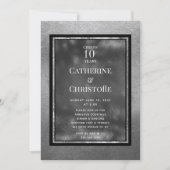 シルバーアニバーサバーメタリックパーティの招待状 招待状 (正面)