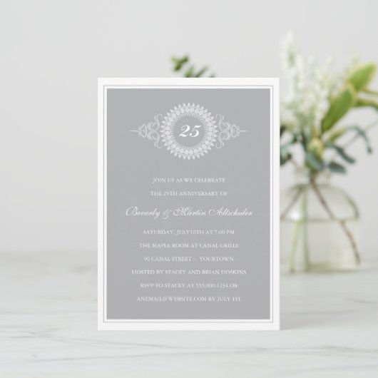 シルバーアニバーサバーメダリオンパーティの招待状 招待状 (スタンド正面)