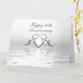 シルバーアニバーサリードルフィンズ&ハート カード (黄色い花)