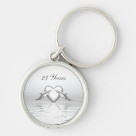シルバーアニバーサリードルフィンズ&ハート キーホルダー