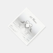 シルバーアニバーサリードルフィンズ&ハート スタンダードカクテルナプキン (角)