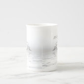 シルバーアニバーサリードルフィンズ&ハート ボーンチャイナマグカップ (正面)