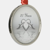 シルバーアニバーサリードルフィンズ&ハート メタルオーナメント (右)
