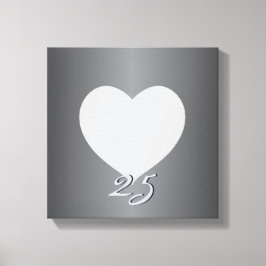 シルバーアニバーサリープレーンハートフレーム1フォトカンバ キャンバスプリント
