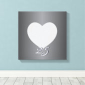 シルバーアニバーサリープレーンハートフレーム1フォトカンバ キャンバスプリント (インサイチュ (ウッドフロア))