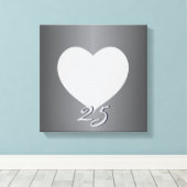 シルバーアニバーサリープレーンハートフレーム1フォトカンバ キャンバスプリント (インサイチュ (ウッドフロア))