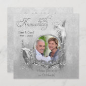 シルバーアニバーサリー カラー フォト招待状 招待状 (正面/裏面)