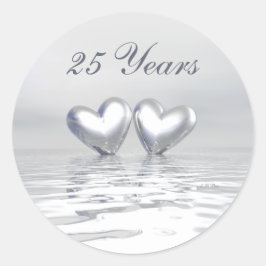 シルバーアニバーサリー ハート ラウンドシール