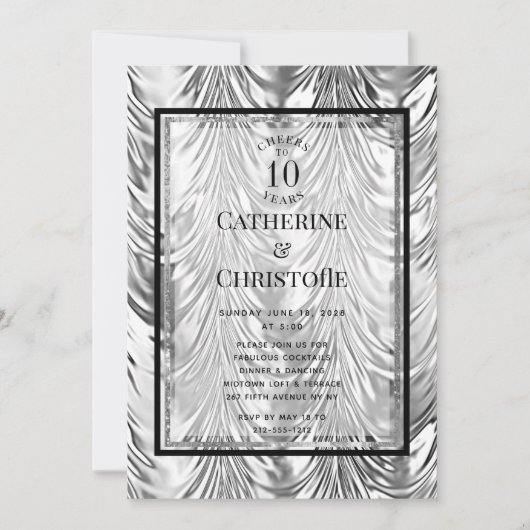 シルバーアニバーサリー パーティー招待状 招待状 (正面)