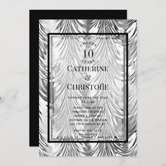 シルバーアニバーサリー パーティー 招待状 (正面/裏面)