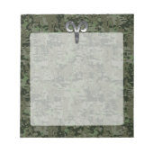 シルバーアリー〔占星術の〕十二宮図シンボルグリーンデジタル迷彩柄 ノートパッド (正面)