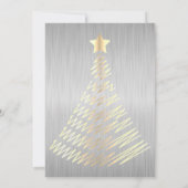 シルバーアンドグリーンクリスマスホリデーツリー 招待状 (裏面)