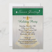 シルバーアンドグリーンクリスマスホリデーツリー 招待状 (正面)