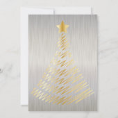 シルバーアンドグリーンクリスマスホリデーツリー 招待状 (裏面)