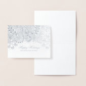 シルバーアンドグレーウィンターホリデーズファミリーウィッシュ 箔カード (ディスプレー)