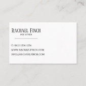 シルバーアンドグレーモダンミニマリストペットシッター 名刺 (裏面)