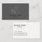 シルバーアンドグレーモダンミニマリストペットシッター 名刺 (正面/裏面)