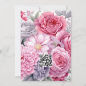 シルバーアンドソフトピンクフローラ春の結婚式 招待状 (裏面)