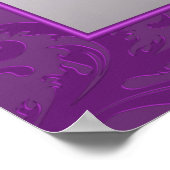 シルバーアンドパープルダマスクIIテーブル席ポスター ポスター (角)