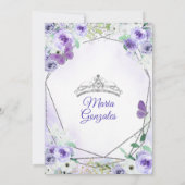 シルバーアンドパープルミスカンス誕生日招待状 招待状 (裏面)