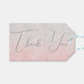 シルバーアンドピンクグリッターグラデーションラグジュアリーデザイン ギフトタグ (正面(横))