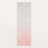 シルバーアンドピンクグリッターグラデーションラグジュアリーデザイン ヨガマット (正面)