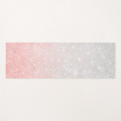 シルバーアンドピンクグリッターグラデーションラグジュアリーデザイン ヨガマット (正面(横))